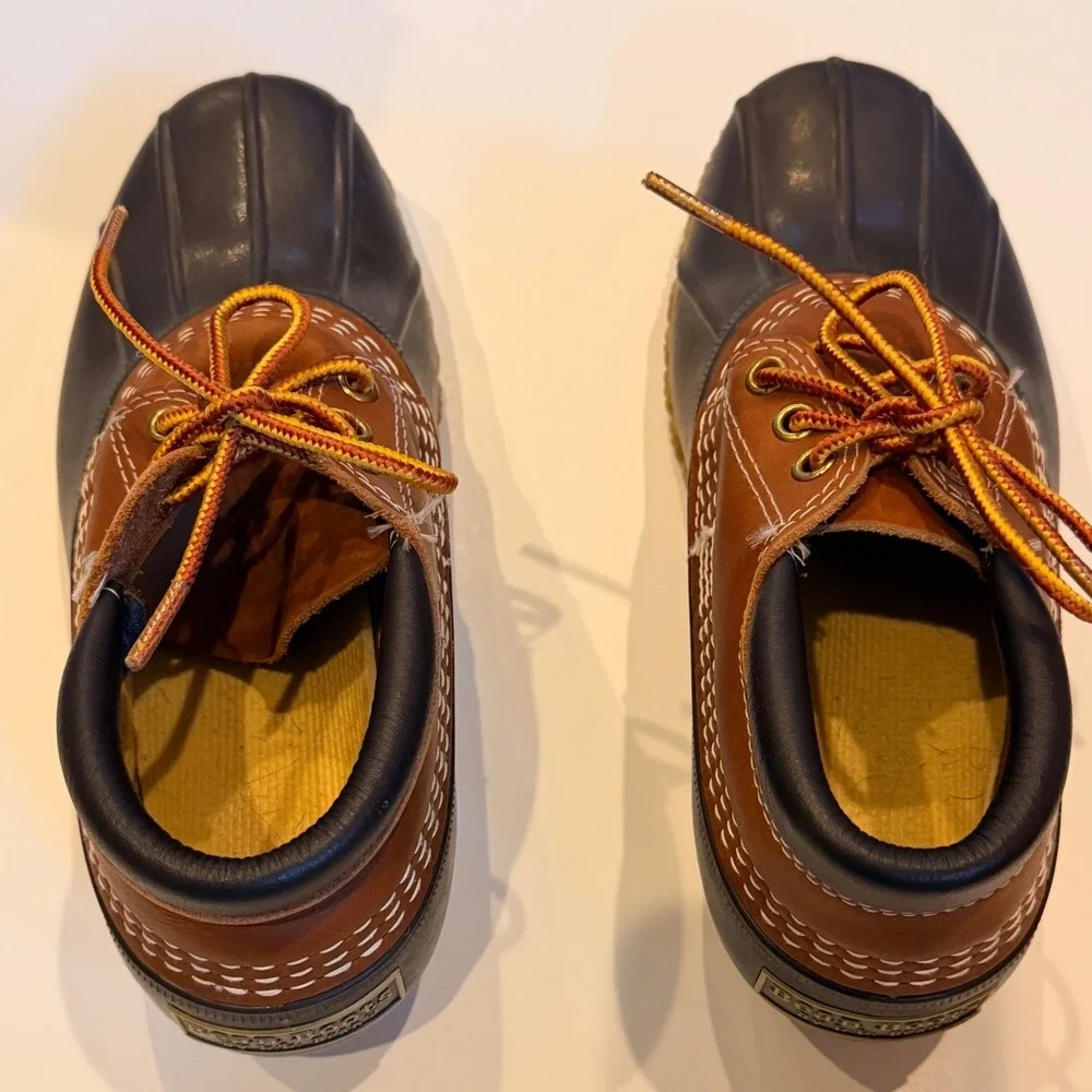 LL Bean Bean Boots Womens 6 M Brown Leather Gumshoe Duck Boots Low Top
